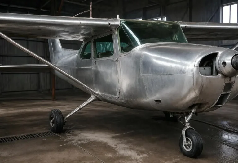 Самолёт Cessna 172 — чистый металл после пескоструя