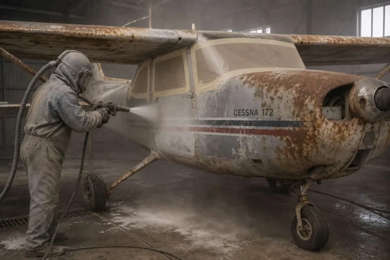 Самолёт Cessna 172 — ржавый, до обработки